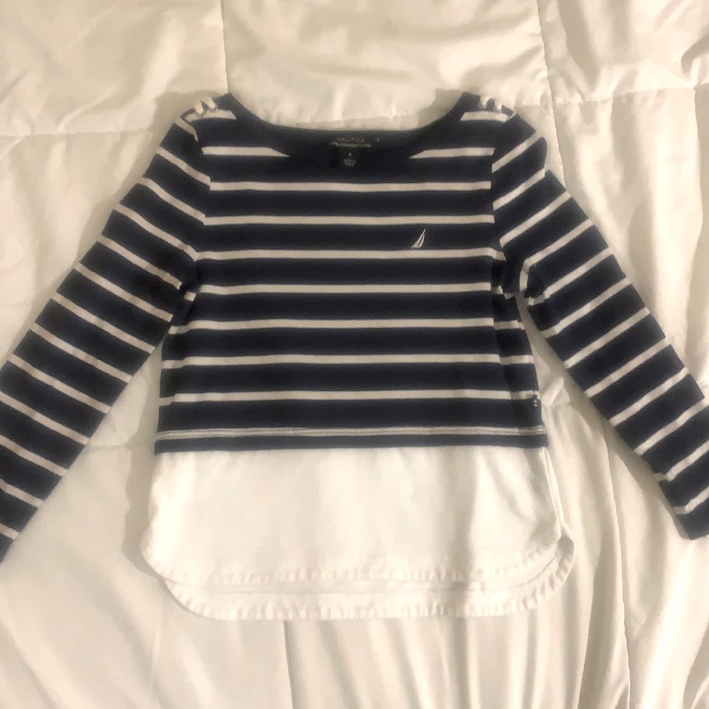 Size 4 Little Girls stripped Nautical shirt